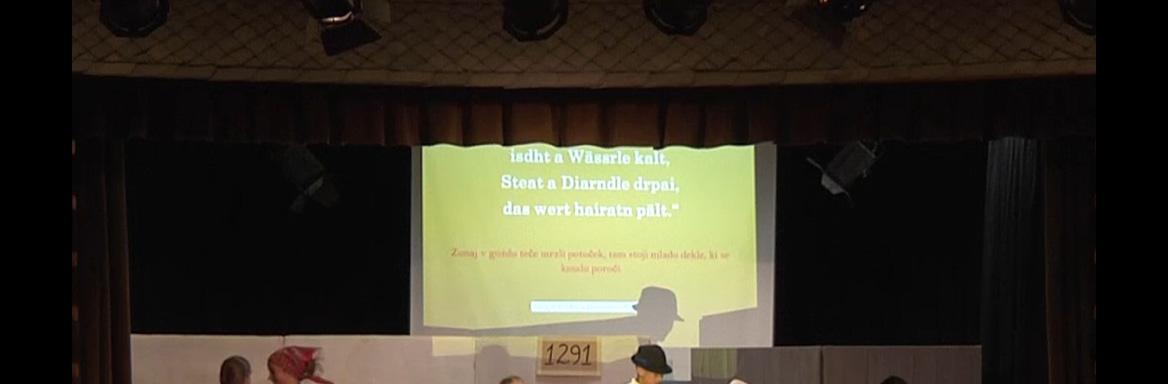 A performance in the Sorica dialect. Photo: M. Markelj, 2021 