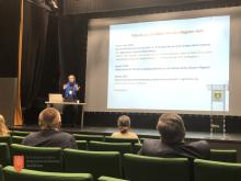 Nena Židov med predstavitvijo referata. Foto: A. Jerin, 2023