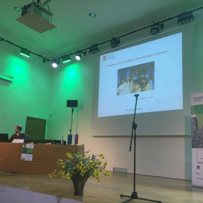 Nena Židov med predstavitvijo. Foto: A. Jerin, 2017. 